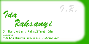 ida raksanyi business card